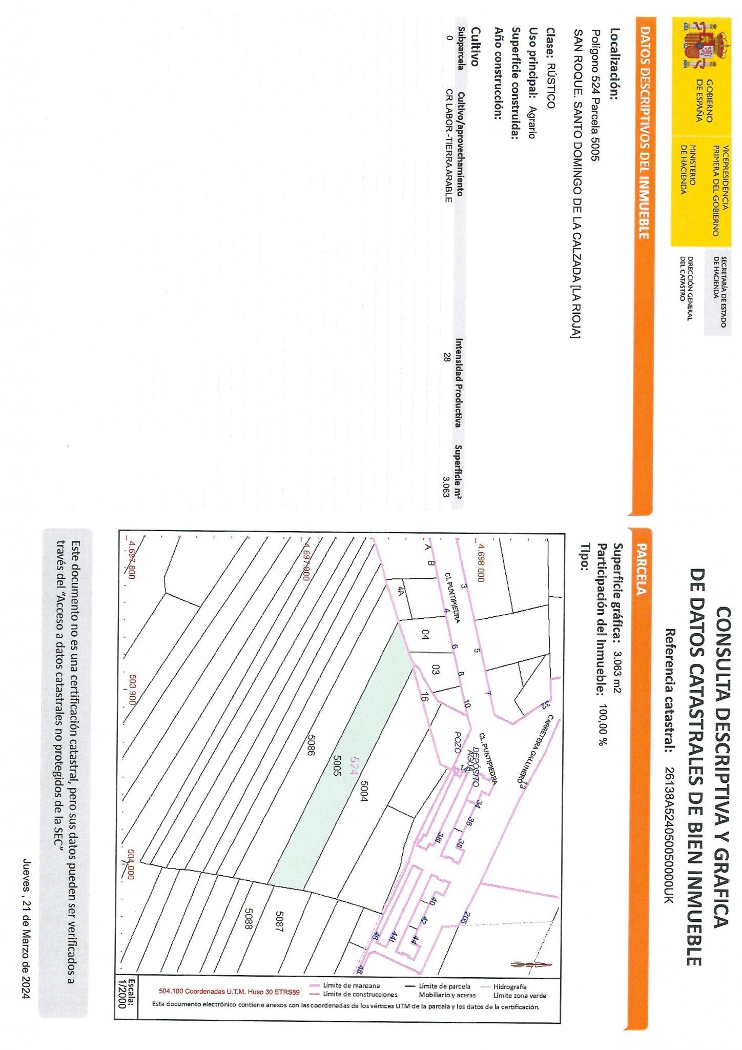 Calle San Roque Poligono 524, Parcela 5005